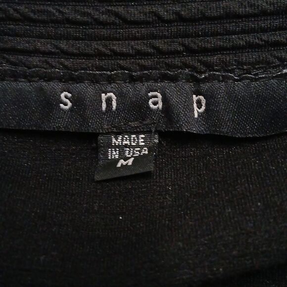 Snap black 2 pc skirt set Long sleeve top and pull on skirt  Sz M/L  NWOT - Picture 9 of 10